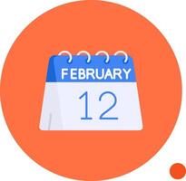 12 .. von Februar lange Kreis Symbol vektor