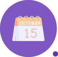 15:e av oktober lång cirkel ikon vektor
