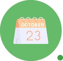 23: e av oktober lång cirkel ikon vektor