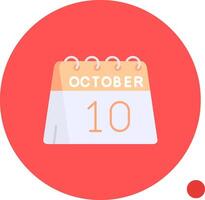 10:e av oktober lång cirkel ikon vektor
