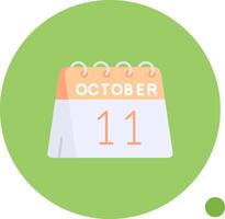 11th av oktober lång cirkel ikon vektor