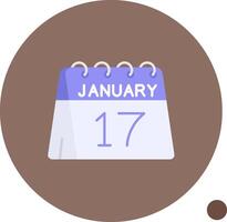 17:e av januari lång cirkel ikon vektor