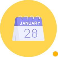 28: e av januari lång cirkel ikon vektor