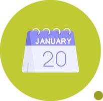 20:e av januari lång cirkel ikon vektor