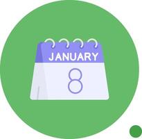 8:e av januari lång cirkel ikon vektor