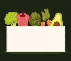 Gemüse mit leerem Banner vektor