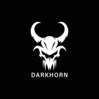 de logotyp för mörkhorn, i de stil av naiv vektor konst, skalle motiv