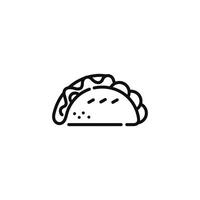 Taco Linie Symbol isoliert auf Weiß Hintergrund vektor