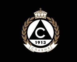 slavien sofia klubb logotyp symbol bulgarie liga fotboll abstrakt design vektor illustration med svart bakgrund