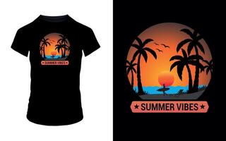 ''Sommer Schwingungen'' Sommer- t Hemd Design vektor