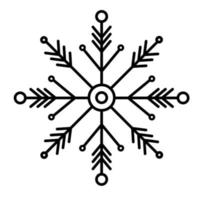 jul snöflinga dekoration linje ikon stil vit bakgrund vektor