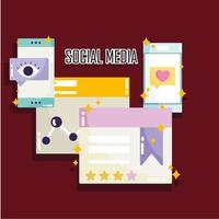 Social-Media-Website Inhalte teilen Informationen digitale Technologie vektor