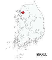 seoul Karta, seoul stad Karta, huvudstad av söder korea Karta vektor