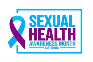 september är sexuell hälsa medvetenhet månad bakgrund mall. Semester begrepp. bakgrund, baner, plakat, kort, och affisch design mall med text inskrift och standard Färg. vektor