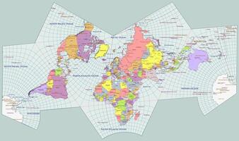 politisch Welt Karte cahill concialdi Karte Projektion vektor