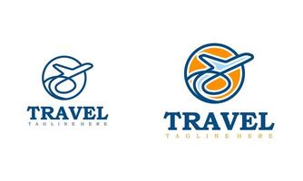 byrå resa företag logotyp mönster begrepp mall. plan resa logotyp transport logistik leverans. vektor