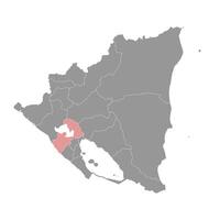 Managua Abteilung Karte, administrative Aufteilung von Nicaragua. Vektor Illustration.