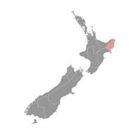 gisborne Region Karte, administrative Aufteilung von Neu Neuseeland. Vektor Illustration.