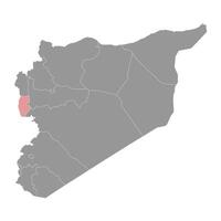Tartus Gouvernorat Karte, administrative Aufteilung von Syrien. Vektor Illustration.