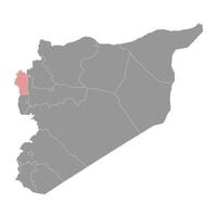 Latakia Gouvernorat Karte, administrative Aufteilung von Syrien. Vektor Illustration.