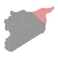 al Hasaka Gouvernorat Karte, administrative Aufteilung von Syrien. Vektor Illustration.