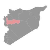 hama guvernör Karta, administrativ division av syrien. vektor illustration.