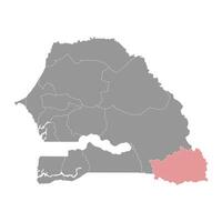 kedougou Region Karte, administrative Aufteilung von Senegal. Vektor Illustration.