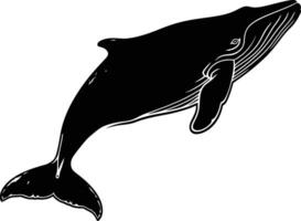 ai generiert Silhouette Wal schwarz Farbe nur voll Körper vektor