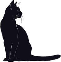 ai generiert Silhouette Katze voll Körper schwarz Farbe nur vektor