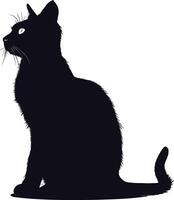 ai generiert Silhouette Katze voll Körper schwarz Farbe nur vektor