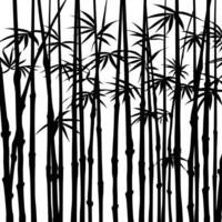 ai generiert Silhouette Bambus Wald voll Körper schwarz Farbe nur vektor