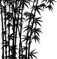 ai genererad silhuett bambu skog full kropp svart Färg endast vektor