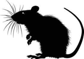 ai genererad silhuett råtta svart Färg endast full kropp vektor