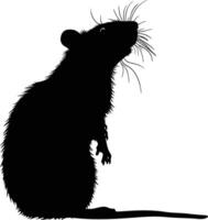 ai generiert Silhouette Ratte schwarz Farbe nur voll Körper vektor