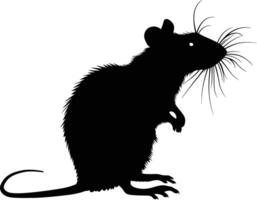 ai generiert Silhouette Ratte schwarz Farbe nur voll Körper vektor