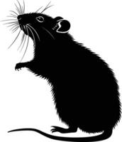 ai generiert Silhouette Ratte schwarz Farbe nur voll Körper vektor