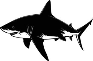 ai genererad silhuett haj svart Färg endast vektor