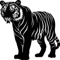 ai generiert Silhouette Tiger schwarz Farbe nur voll Körper vektor