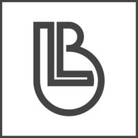 alfabet initialer logotyp bl, lb, b och l vektor