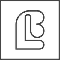 alfabet initialer logotyp bl, lb, b och l vektor