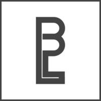 alfabet initialer logotyp bl, lb, b och l vektor