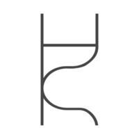 alfabet initialer logotyp hk, kh, k och h vektor