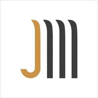 Initiale Brief jm Logo oder mj Logo Vektor Design Vorlage