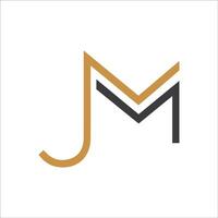 första brev jm logotyp eller mj logotyp vektor design mall