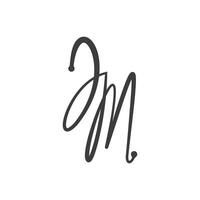 Initiale Brief jm Logo oder mj Logo Vektor Design Vorlage