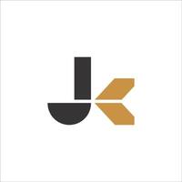 Initiale Brief jk Logo oder kj Logo Vektor Design Vorlage