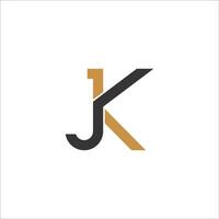 Initiale Brief jk Logo oder kj Logo Vektor Design Vorlage