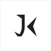 första brev jk logotyp eller kj logotyp vektor design mall