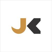 Initiale Brief jk Logo oder kj Logo Vektor Design Vorlage