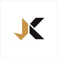 första brev jk logotyp eller kj logotyp vektor design mall